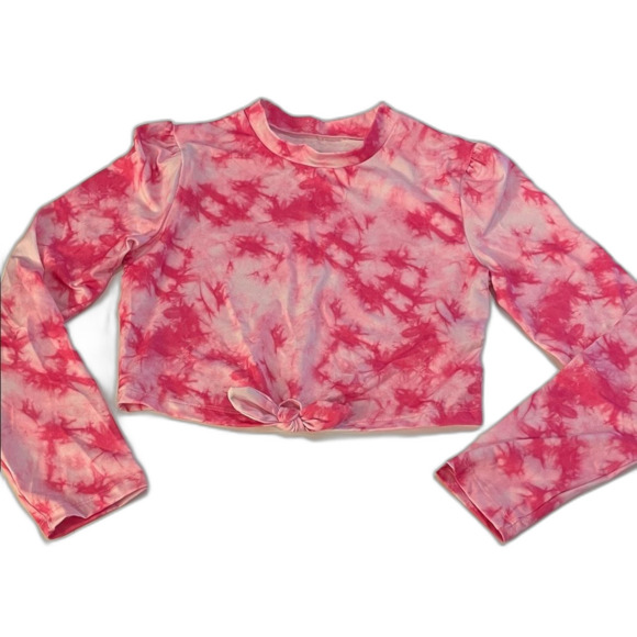 More Than Magic Pink Tie-Dye Rashguard girls Large 10/12 - Picture 1 of 4